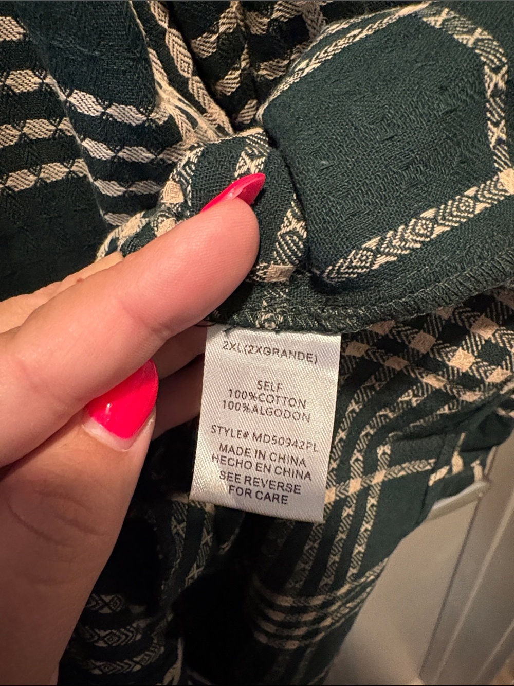 GeeGee x Lovelo Plaid Ruffle Shirt Mini Dress 2X Green Cream Cotton NWT - Picture 9 of 11